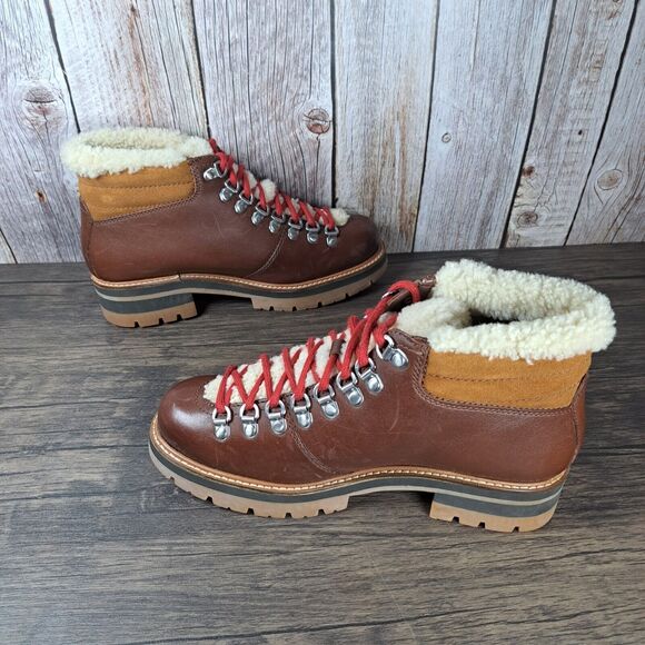 Clarks Orianna Alpine Tan Brown Warmlined Leather Women's Hiking Boots (READ) - Picture 13 of 16